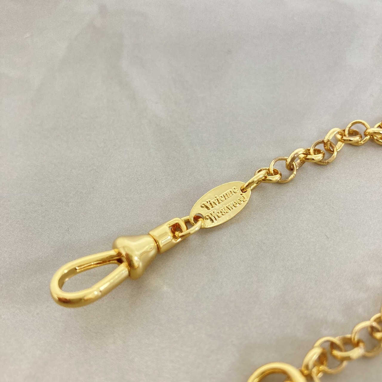 Vivienne Westwood Bracelet Petite Orb 17cm Gold Clear w/Pouch NO BOX
