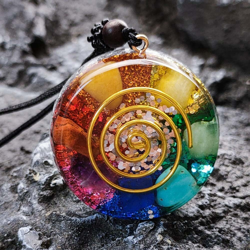 Orgonite Pendant Necklace Energy Chakra Crystal Healing Protection Jewelry