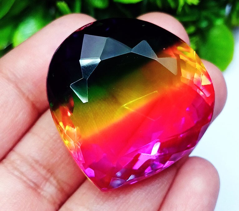 Pear Cut Watermelon Tourmaline Certified Loose Gemstone 97.70 Ct With Free Gift
