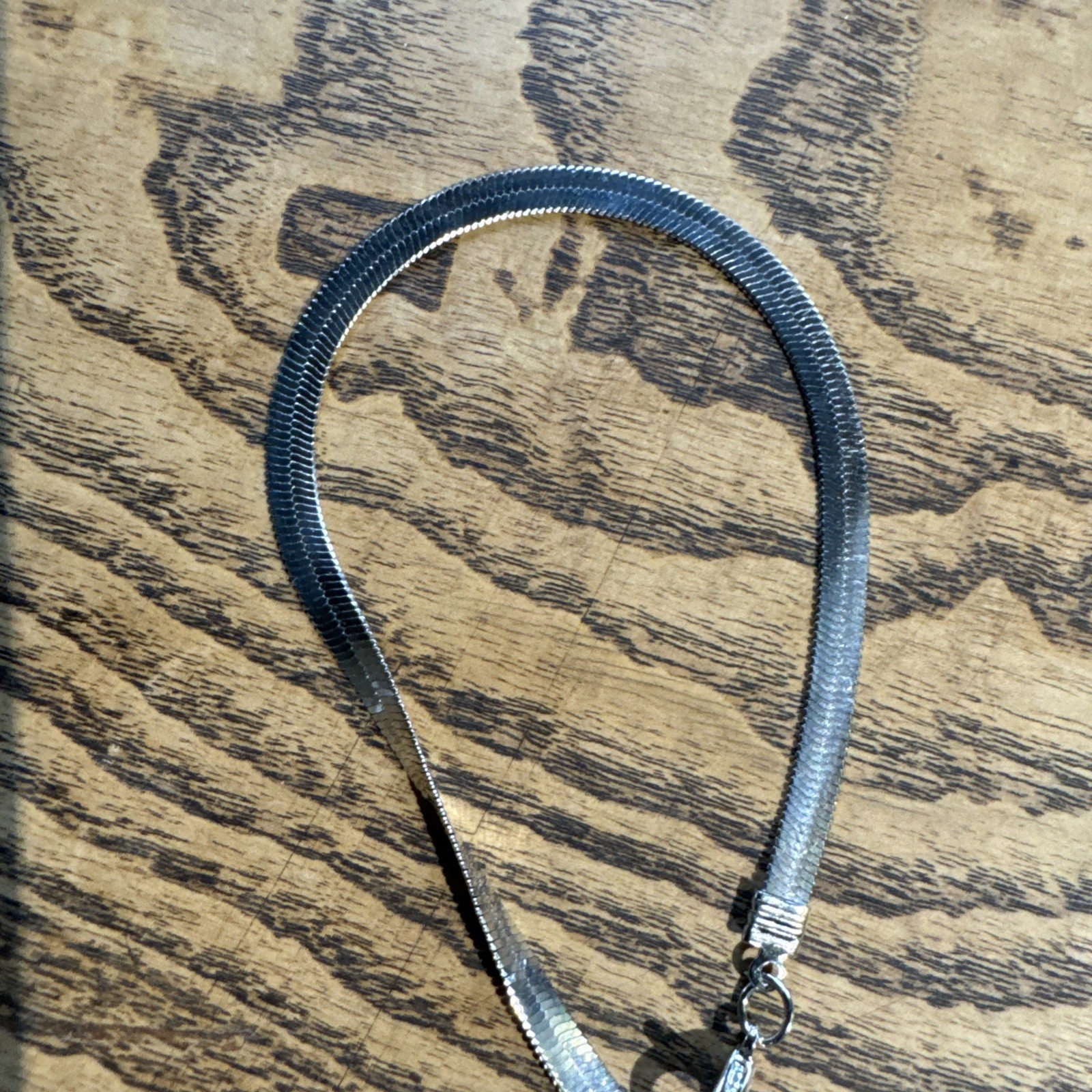 19cm/7.5in Silvery Flat Snake Chain Bracelet