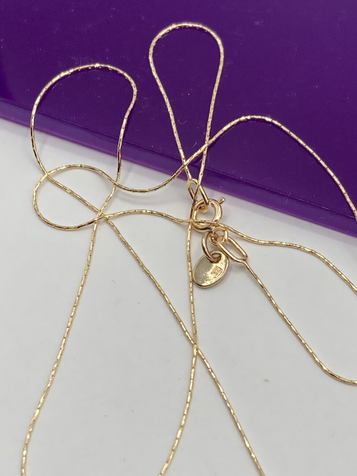 solid 10k gold thin snake chain 0.8mm necklace