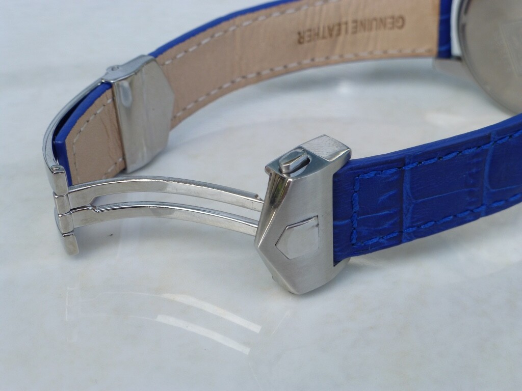 22mm, 20mm Genuine Leather Watch Band Strap with Deployment Clasp