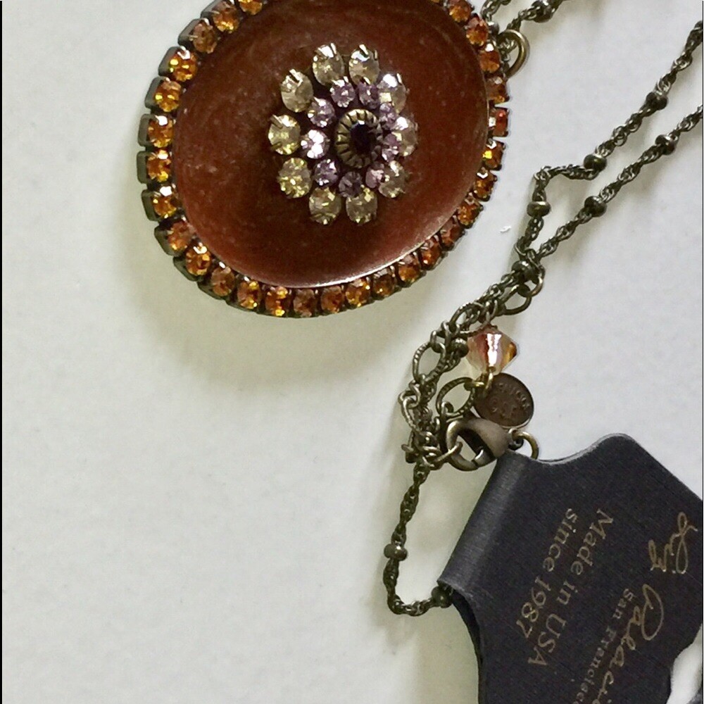 LIZ PALACIOS PENDANT CRYSTAL NECKLACE 20” NWT