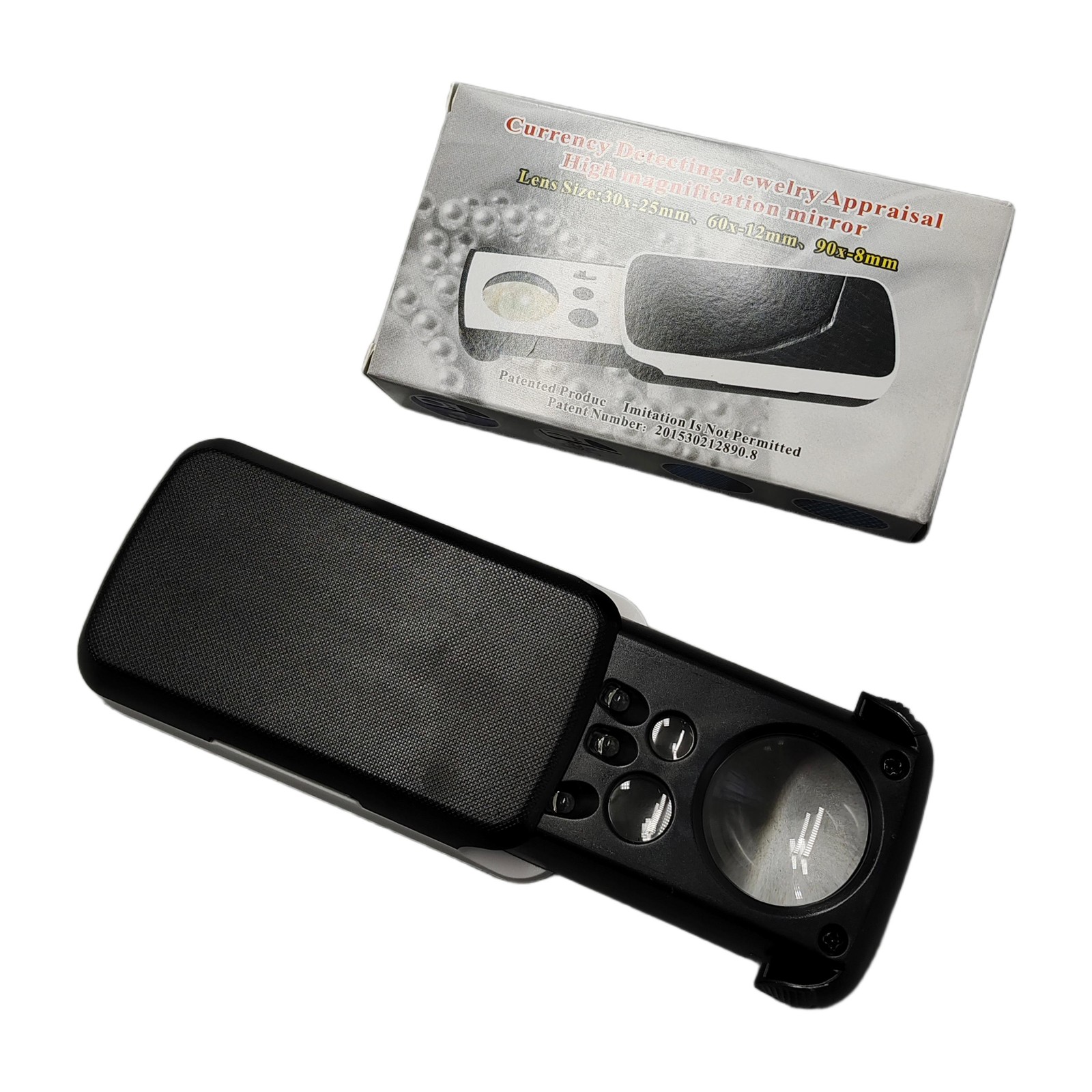 30X 60X 90X Pocket Magnifying Magnifier Jeweler Eye Glass Loupe Loop LED Lights