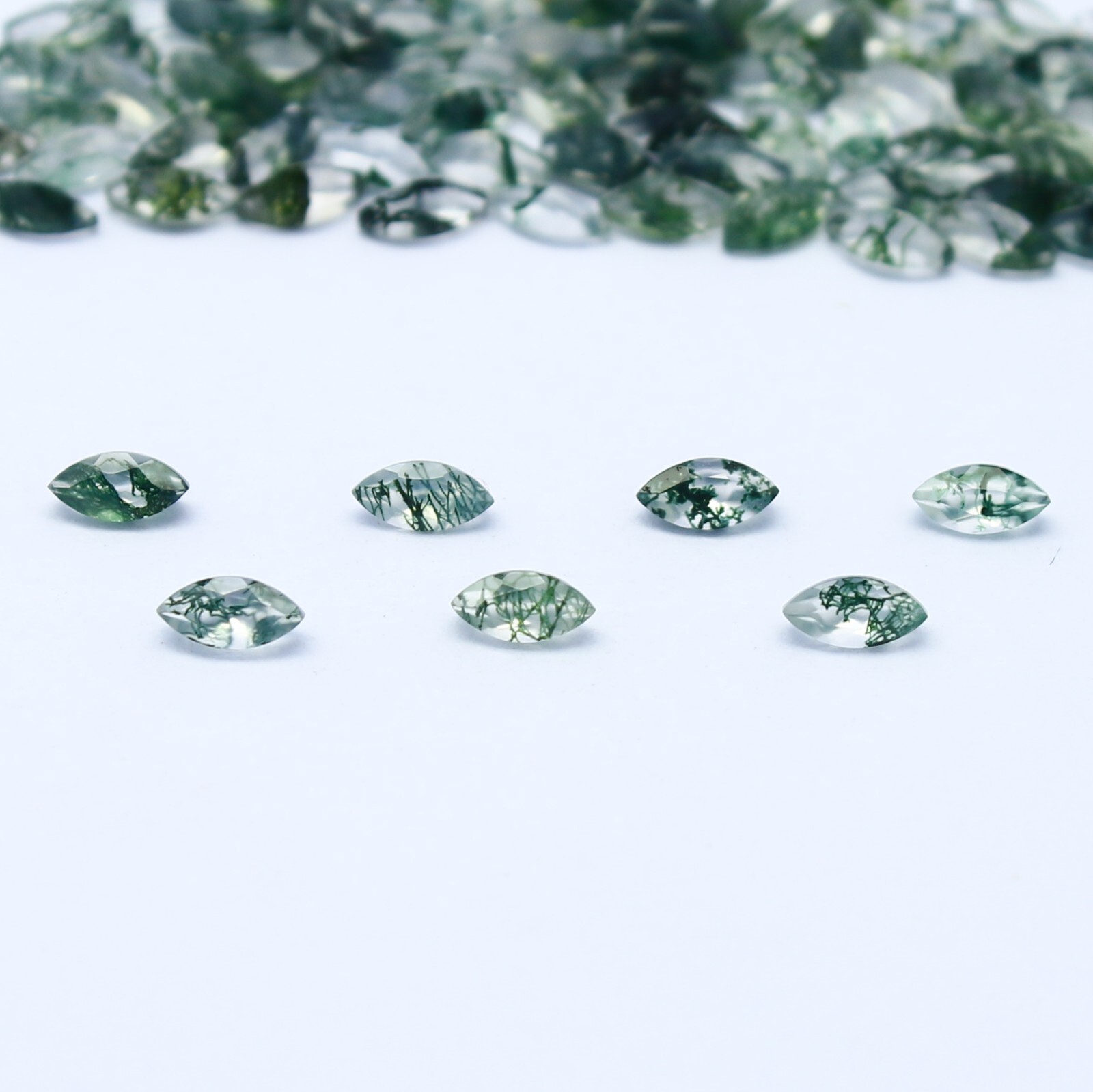 Natural Moss Agate Lot 4×2 MM Marquise Shape Faceted Gemstone Lot