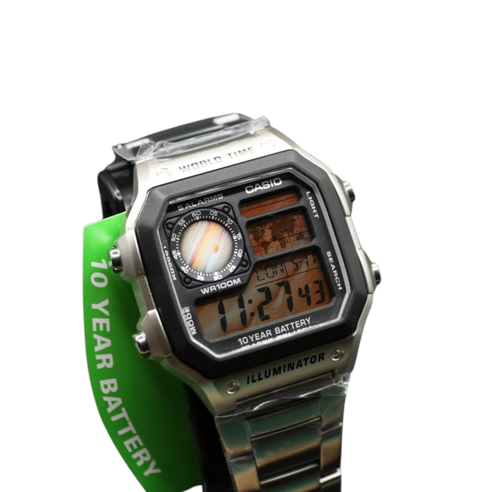 CASIO AE-1200WHD Royale World Time Watch Mod Jupiter Display