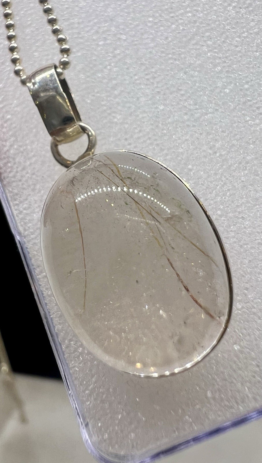 Pendant rutile quartz in silver 925 approx. 5.19g 18/13/9 mm