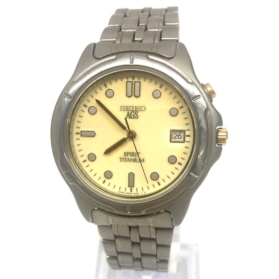 [Battery Dead] SEIKO AGS 5M22-6B50 Men’s Watch, Titanium ⭐︎