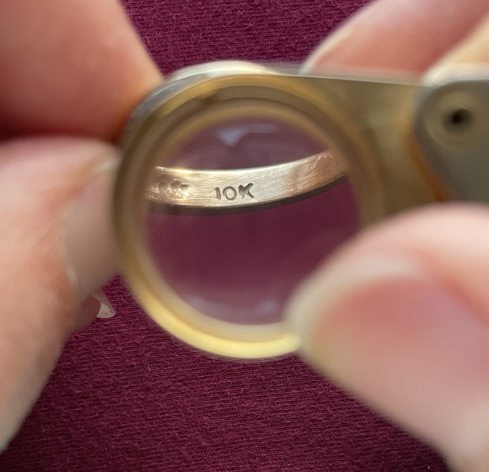 Channel Set Diamonds In 10 Karat Gold Sz 8 1/4 Engagement Ring