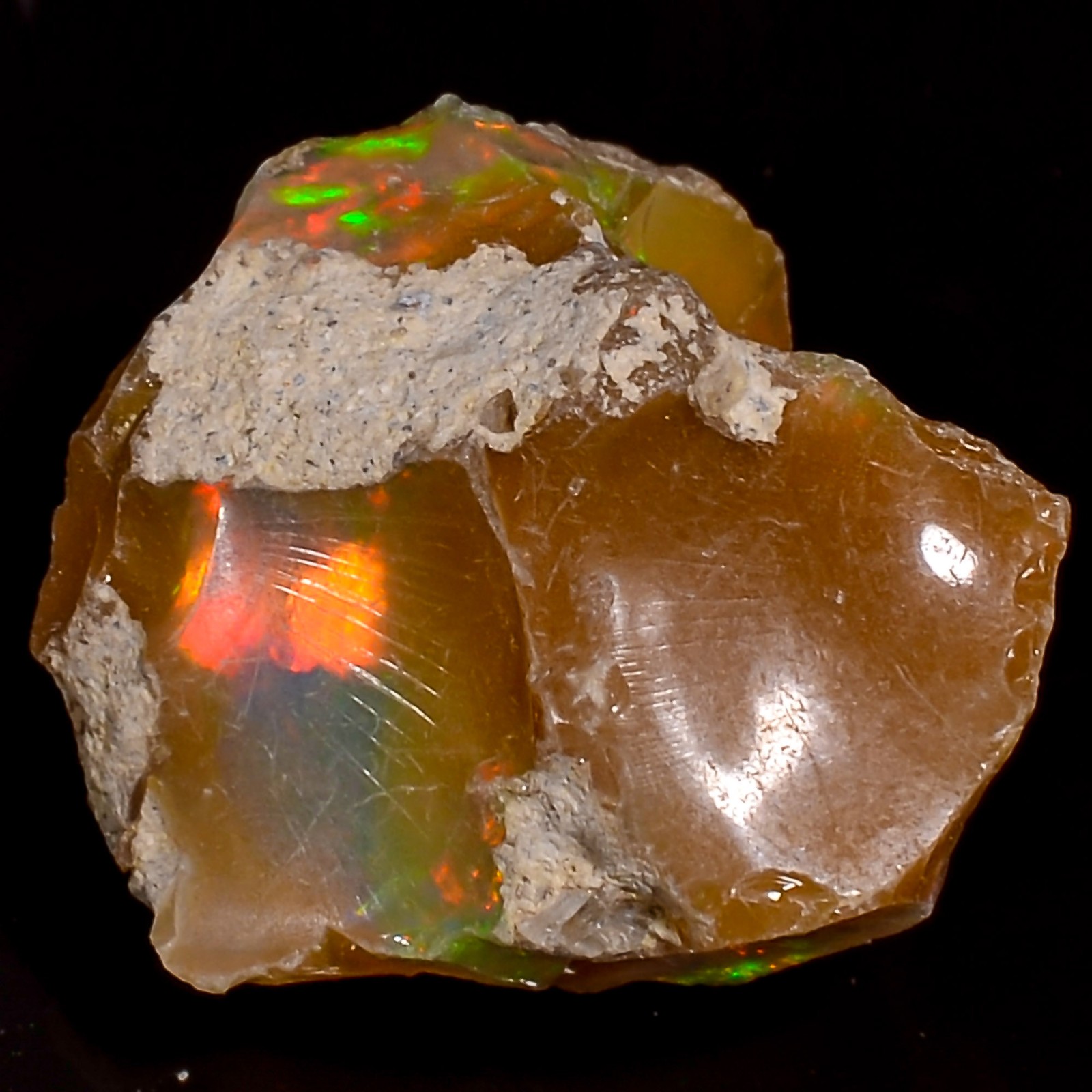 natural stunning fire ETHIOPIAN OPAL ROUGH specimen 13.45 Cts. (15x17x12 mm) Y87