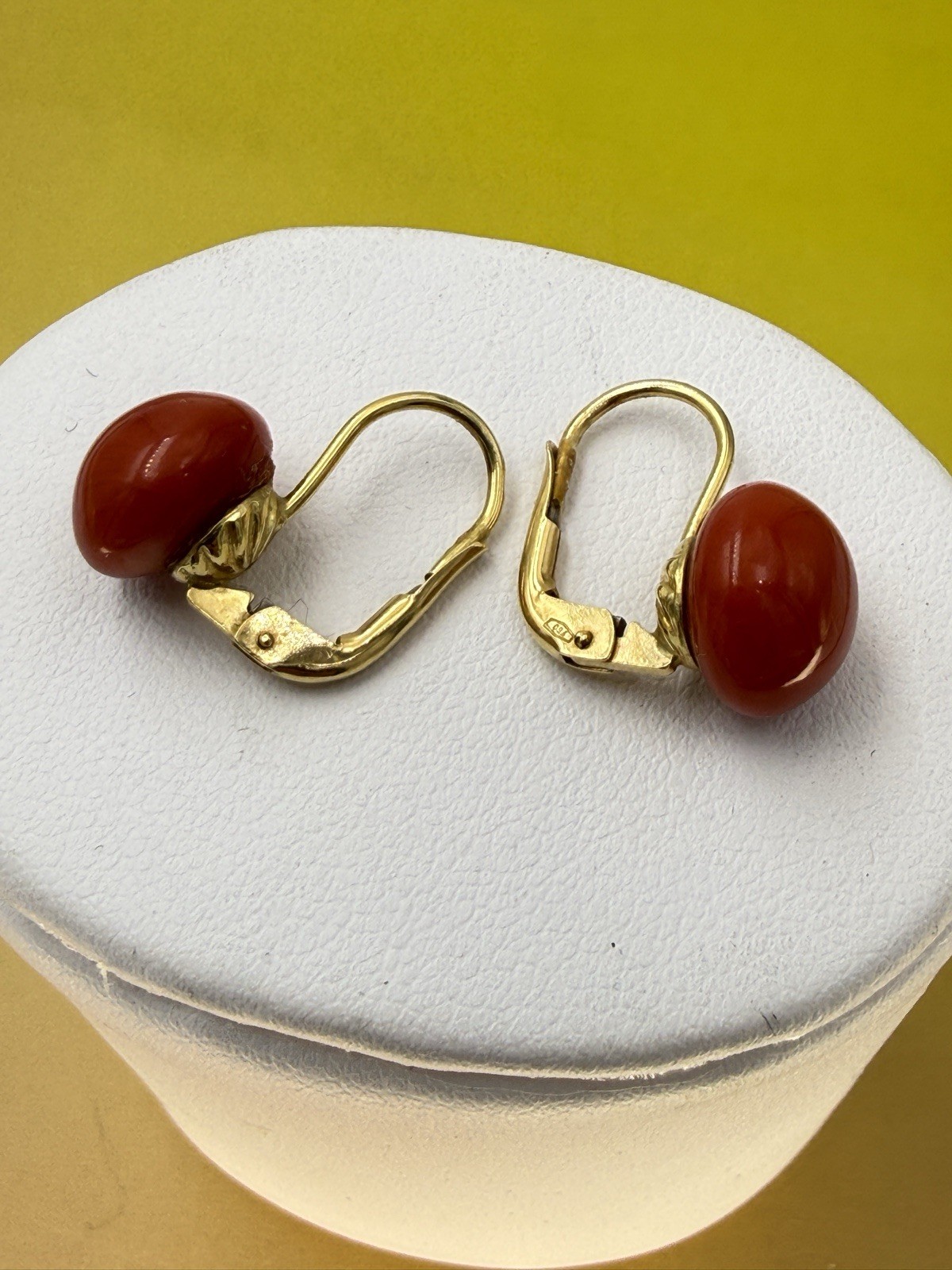 earrings earrings CORAL red MEDITERRANEAN CORAL gold 18KT GOLD-750