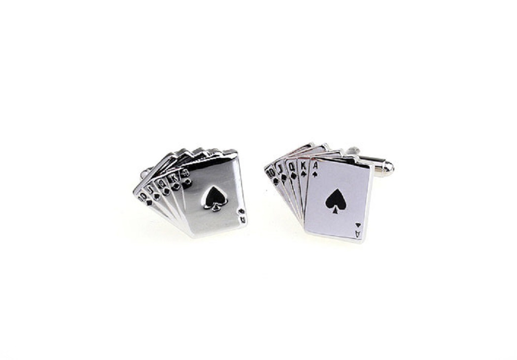 MRCUFF Royal Flush Pair Cufflinks Poker Casino FREE FAST SHIPPING IN USA
