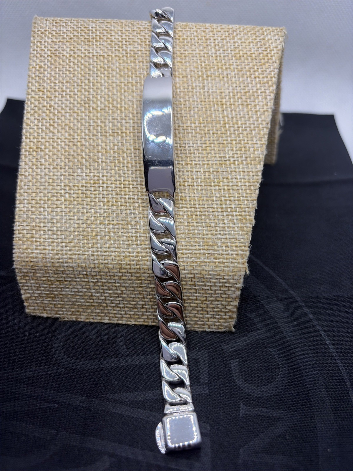 Tiffany & Co. Italy Sterling Silver Curb Link Men’s ID Bracelet – 8.5 Inch