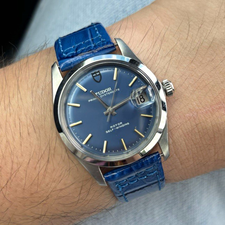 TUDOR Prince Oysterdate Self Winding Date Blue Dial Steel Case Blue Strap