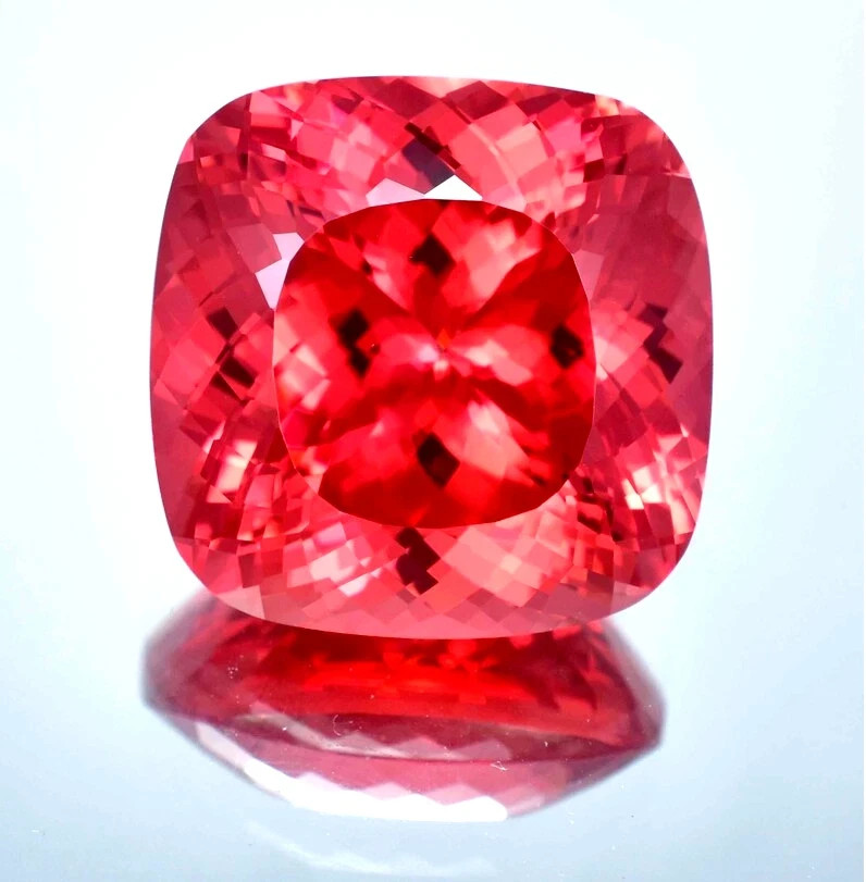 25 Ct Natural Ceylon Padparadscha Sapphire Cushion Cut Loose Certified Gemstone