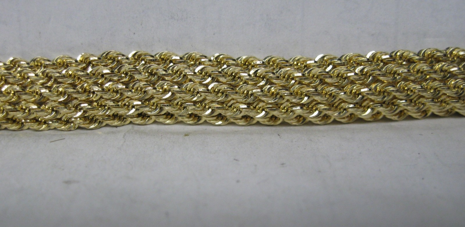 14K SOLID GOLD 7..5″ SPARKLING 5 ROW ROPE 11mm BRACELET ITALY 10.6 GRAM NICE
