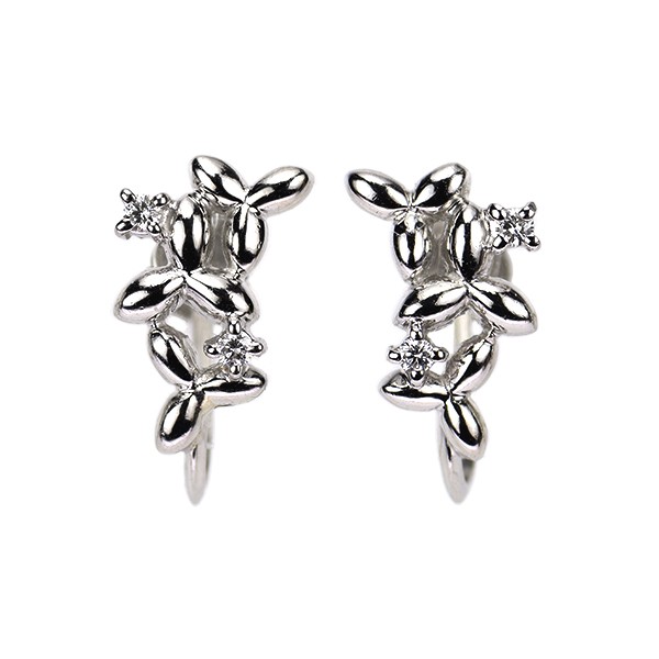 Tasaki Pearl Pt900 Diamond Earrings 0.04ct – Auth free shipping from Japan- Auth
