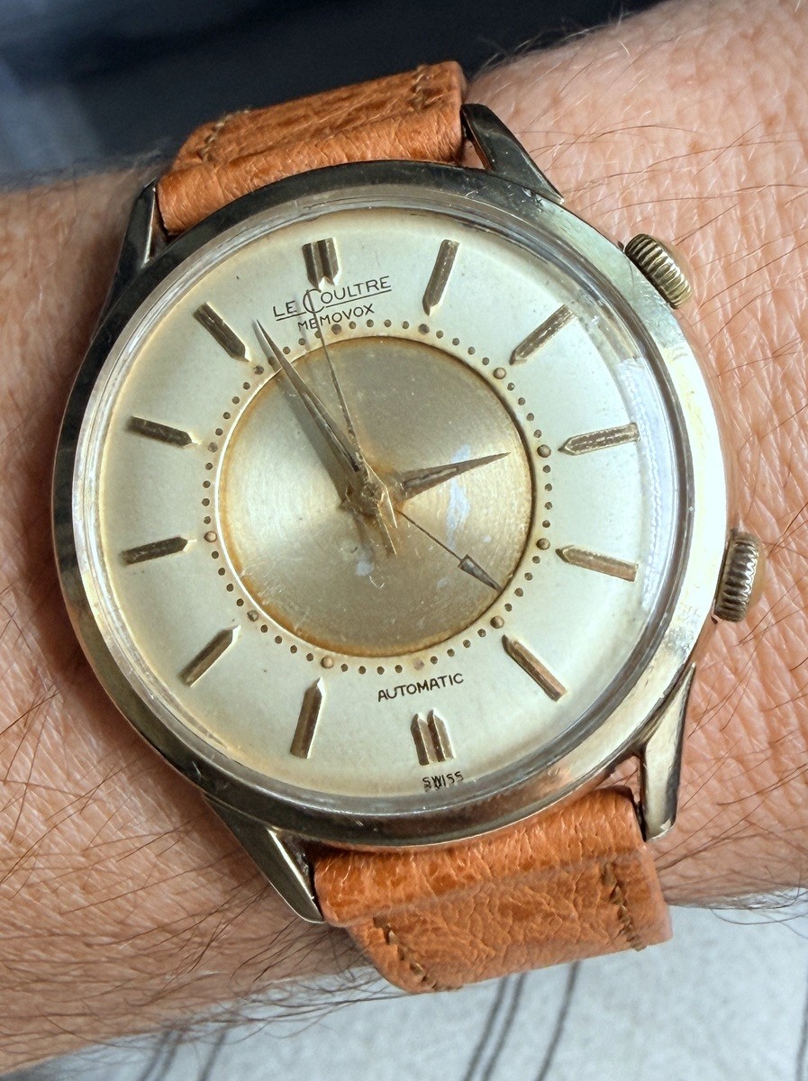 1950s JAEGER-LECOULTRE AUTOMATIC MEMOVOX ALARM ORIGINAL DIAL K815 JUMBO 38mm BOX
