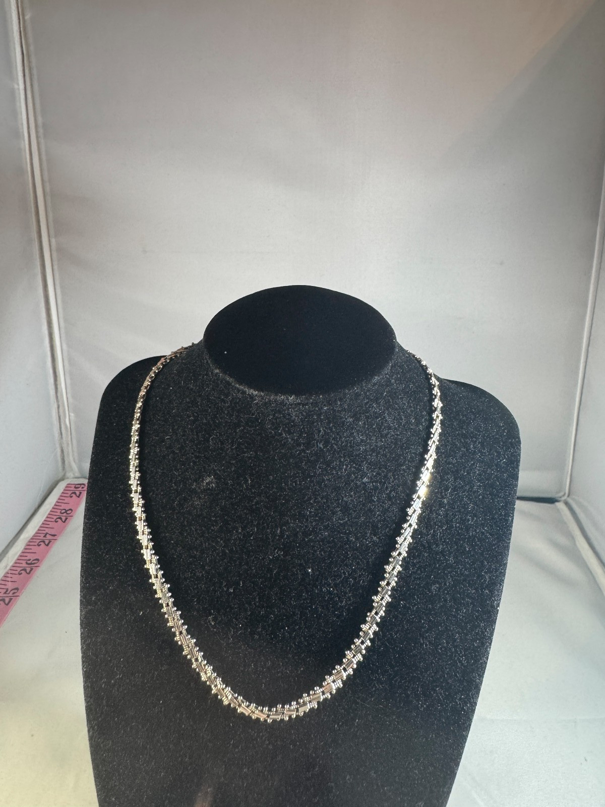 Vintage Mexican Sterling Silver Riccio Variation Link 16 inch necklace