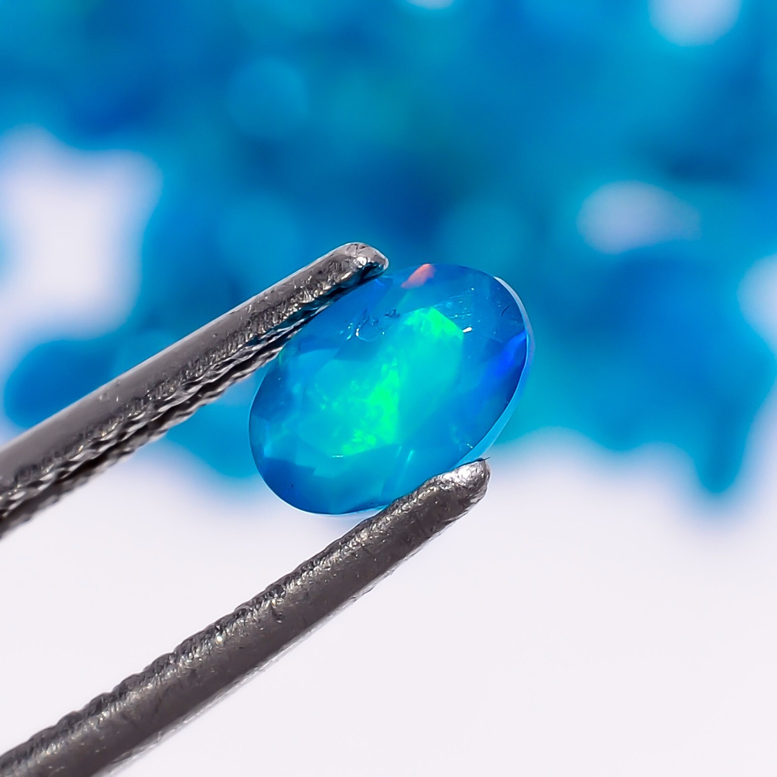 Natural Blue Ethiopian Opal Faceted Loose Gemstone Lot 23 Ct. 6X4X3 mm A-5741