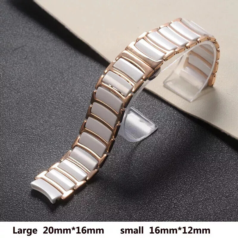 Steel Ceramic Watchband for Rado Centrix 12-20mm Men Women Butterfly Buckle Band