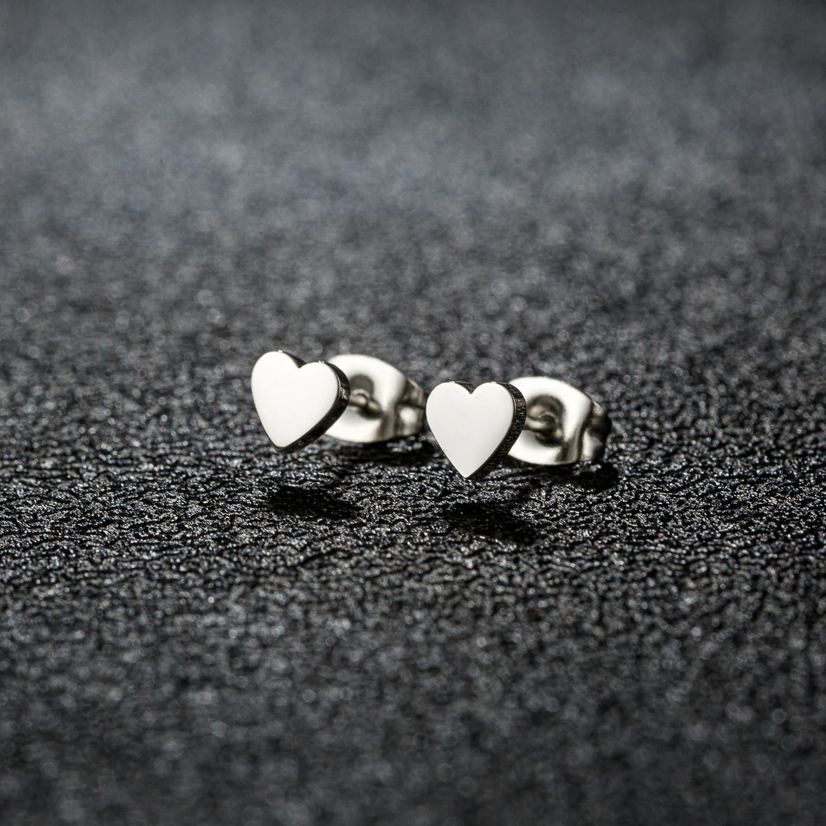 1 Pair Stainless steel Earrings Trend Korean Sweet Heart Fashion Stud