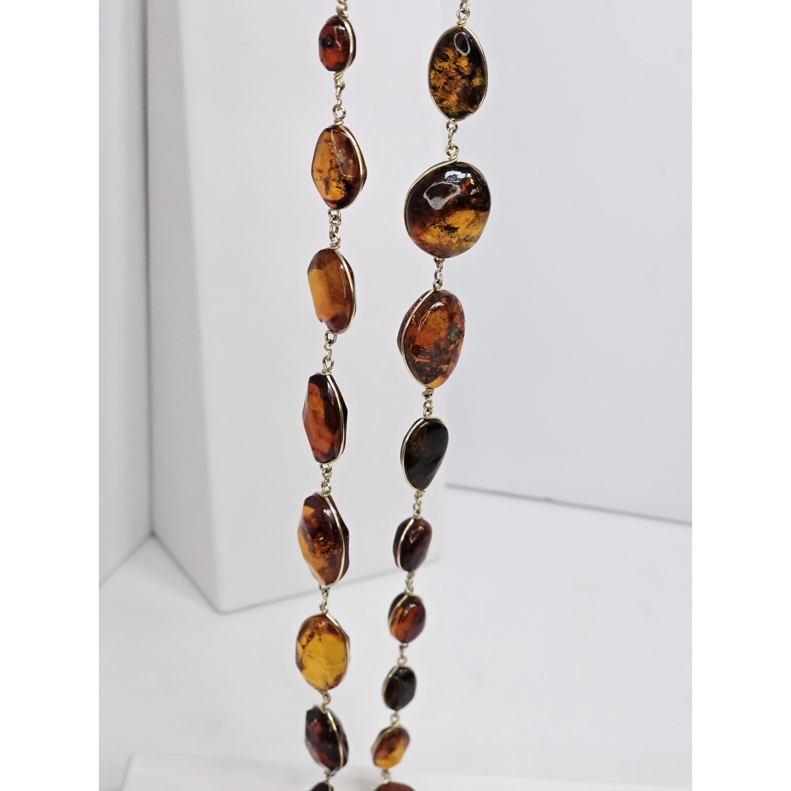 Vintage Handmade Delicate Large Amber Necklace [Variable Sizes] *Read Desc*