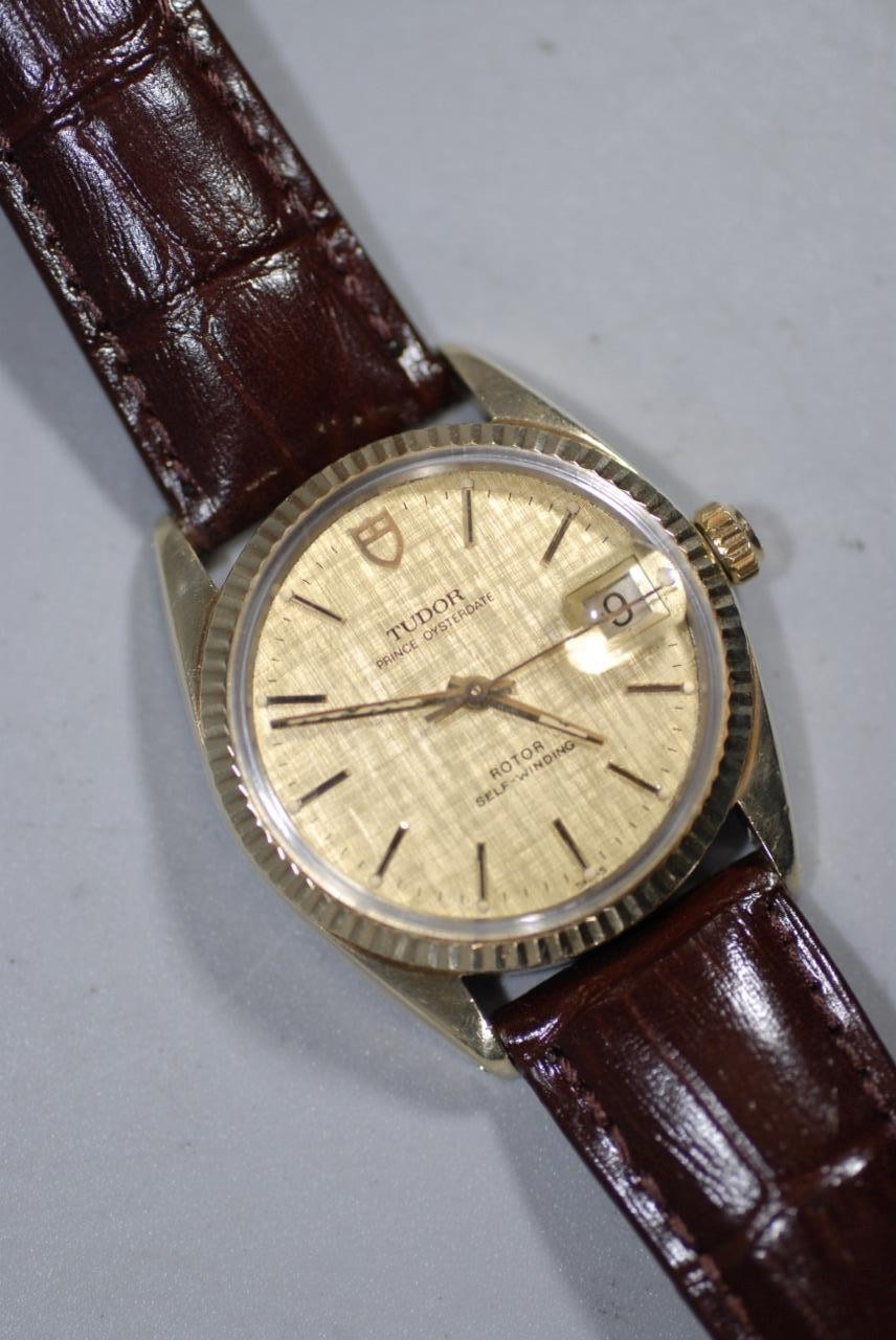 Rolex Tudor Prince OysterDate Solid Gold Bezel & Gold Capped Case 90735 – Rare!