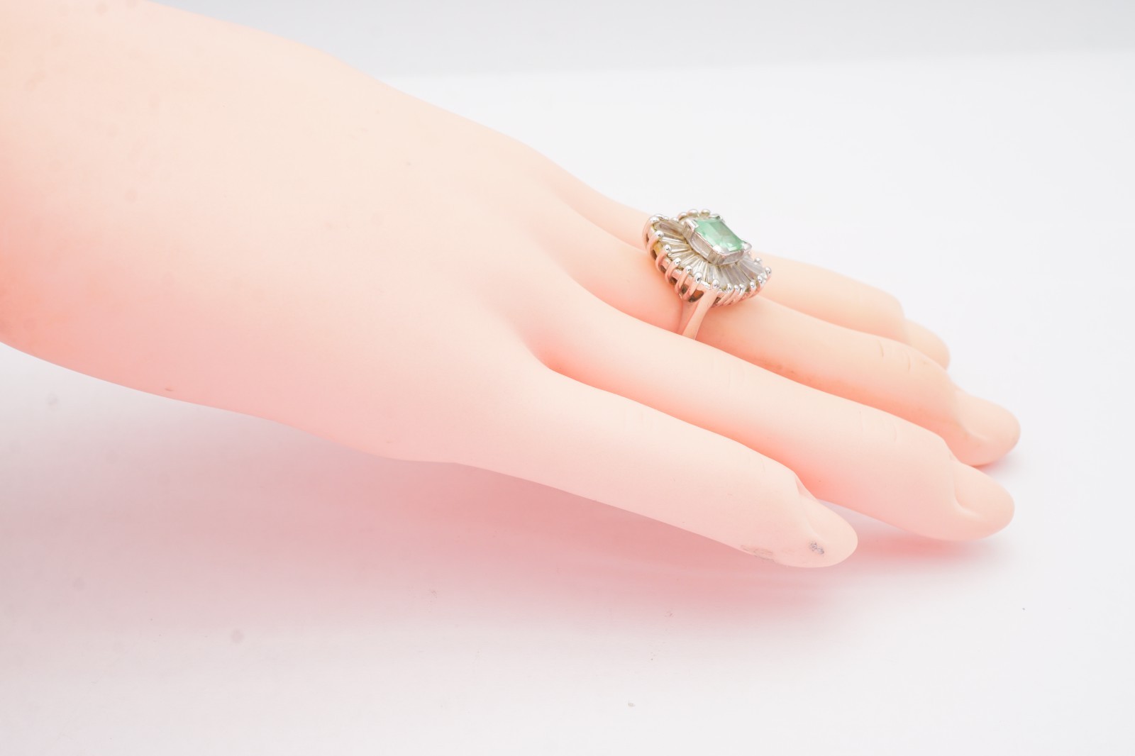 Sterling Silver 925 Lab-Created Green Spinel CZ Ring Size 10