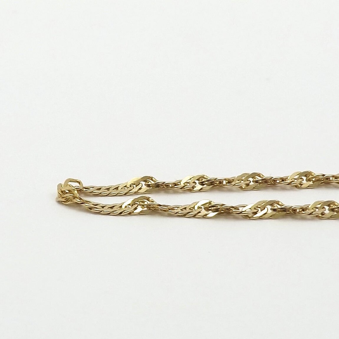 14k Gold Open Twisted Rope Singapore Link Pendant Chain Necklace 16in New