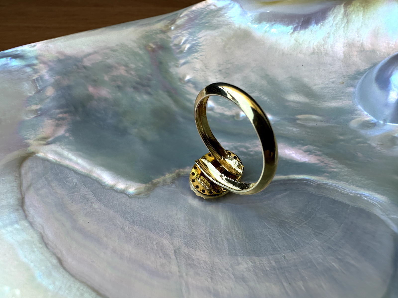 925 Silver Ring with Mediterranean Red Coral CZ “Spool”