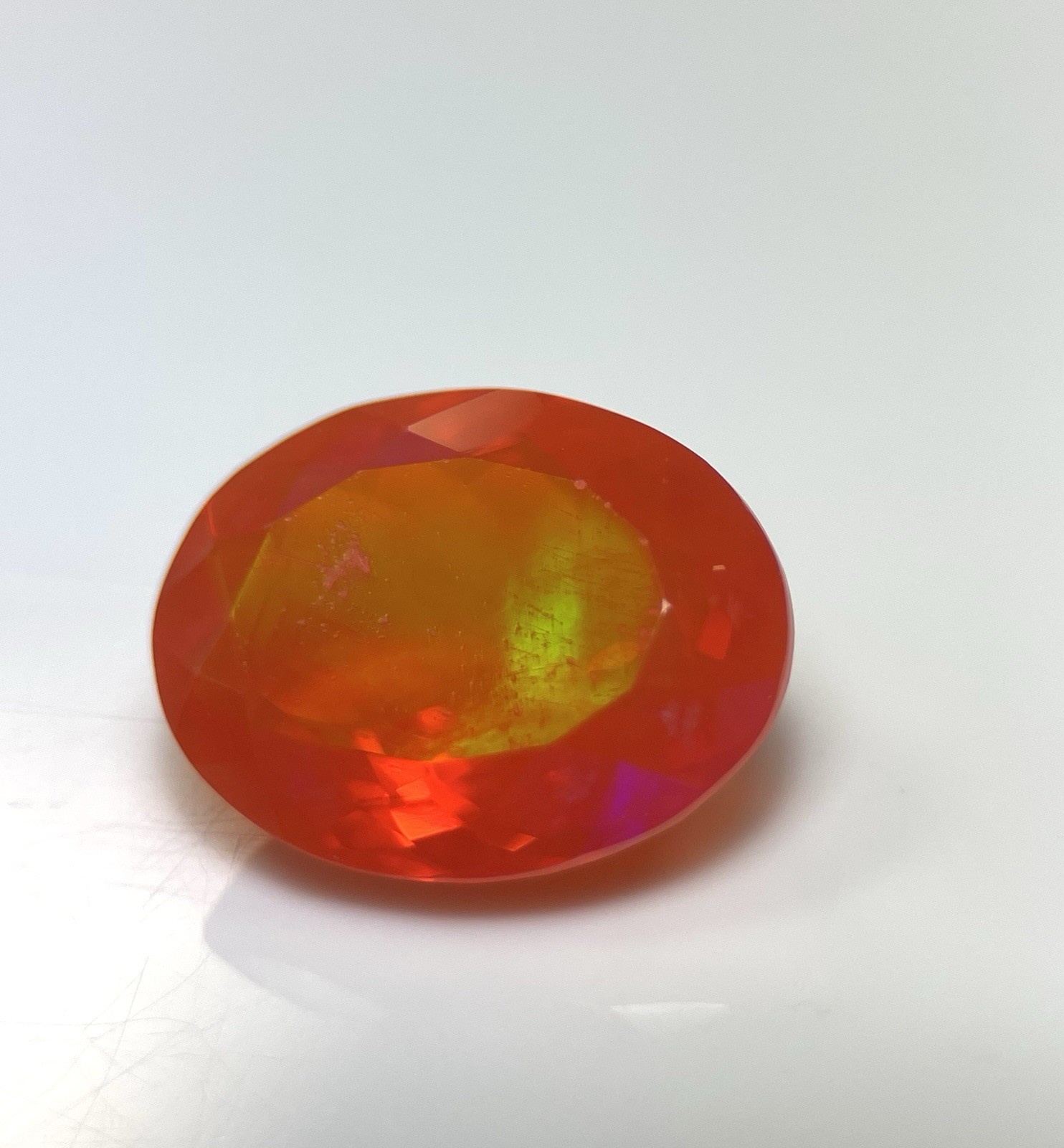 Natural Ethiopian Fire Opal Oval Orange With Play Of Color 7.03ct.