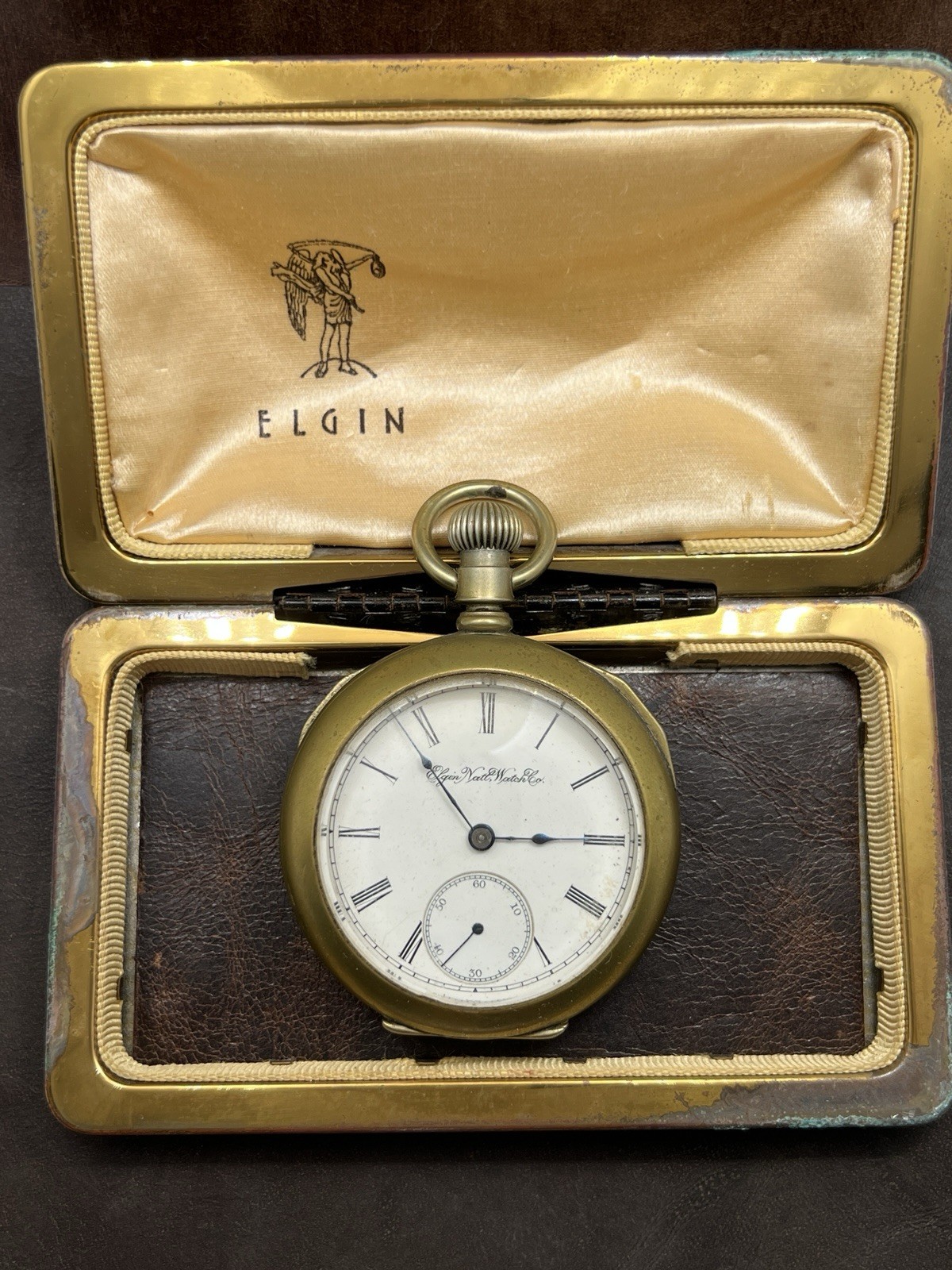 1892 Elgin Pocket Watch 1893 Chicago Worlds Fair Souvenir Case w/ Original Box