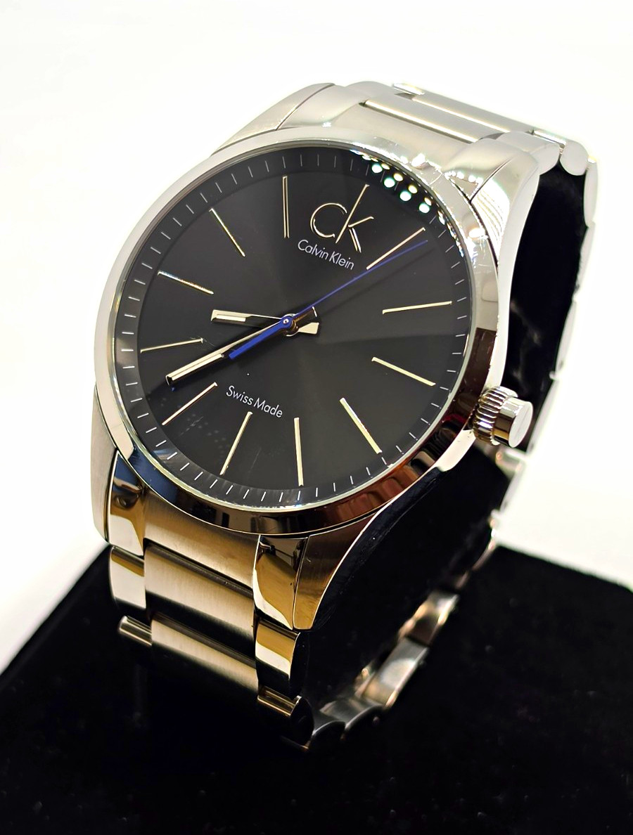 Calvin Klein CK Swiss Made Men’s Watch 44mm Black Dial New Battery 10 Bar Runs