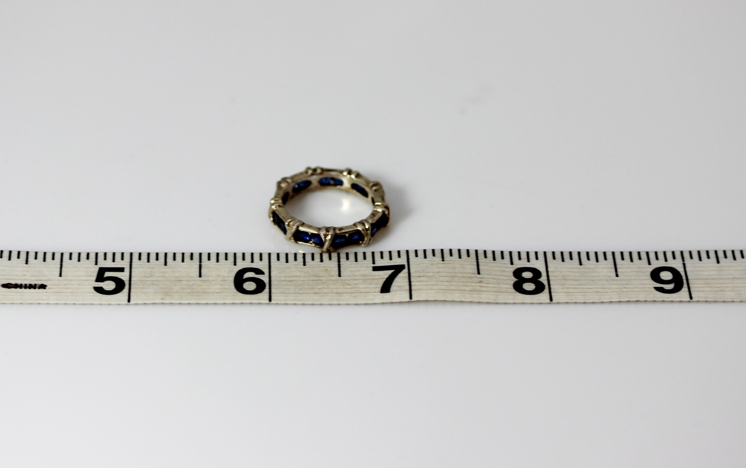 Sterling Silver 925 Dark Blue Cubic Zirconia Stones B and Ring Size 6.75 – 11840