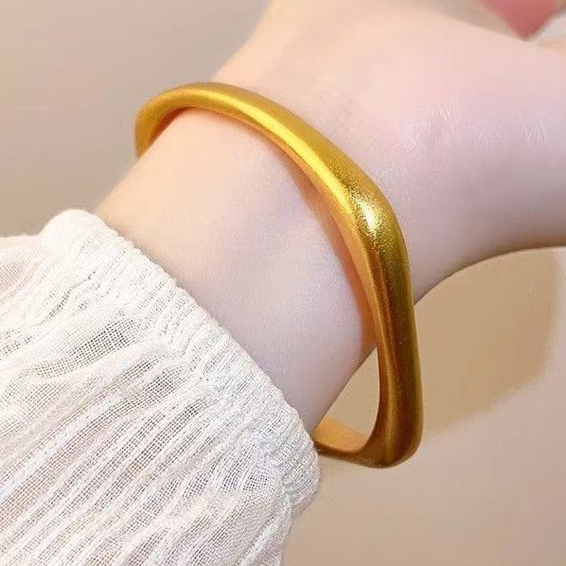 VTG Square Cuff Bracelet Bangle Gold-plated (NOT SURE), 8 inch (adjustable)
