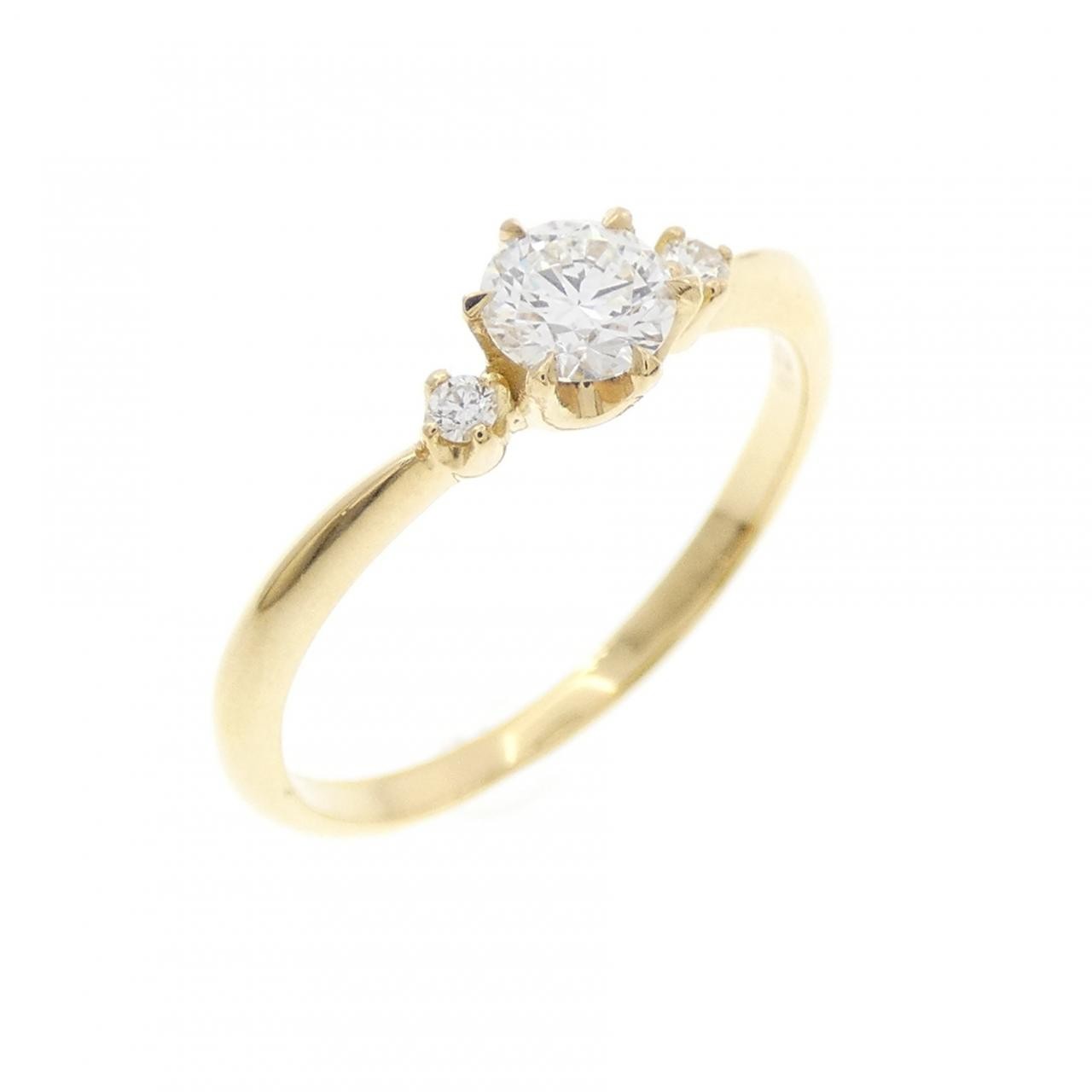 Authentic K18YG Diamond Ring 0.256CT D SI1 EXT #230-000-261-6611