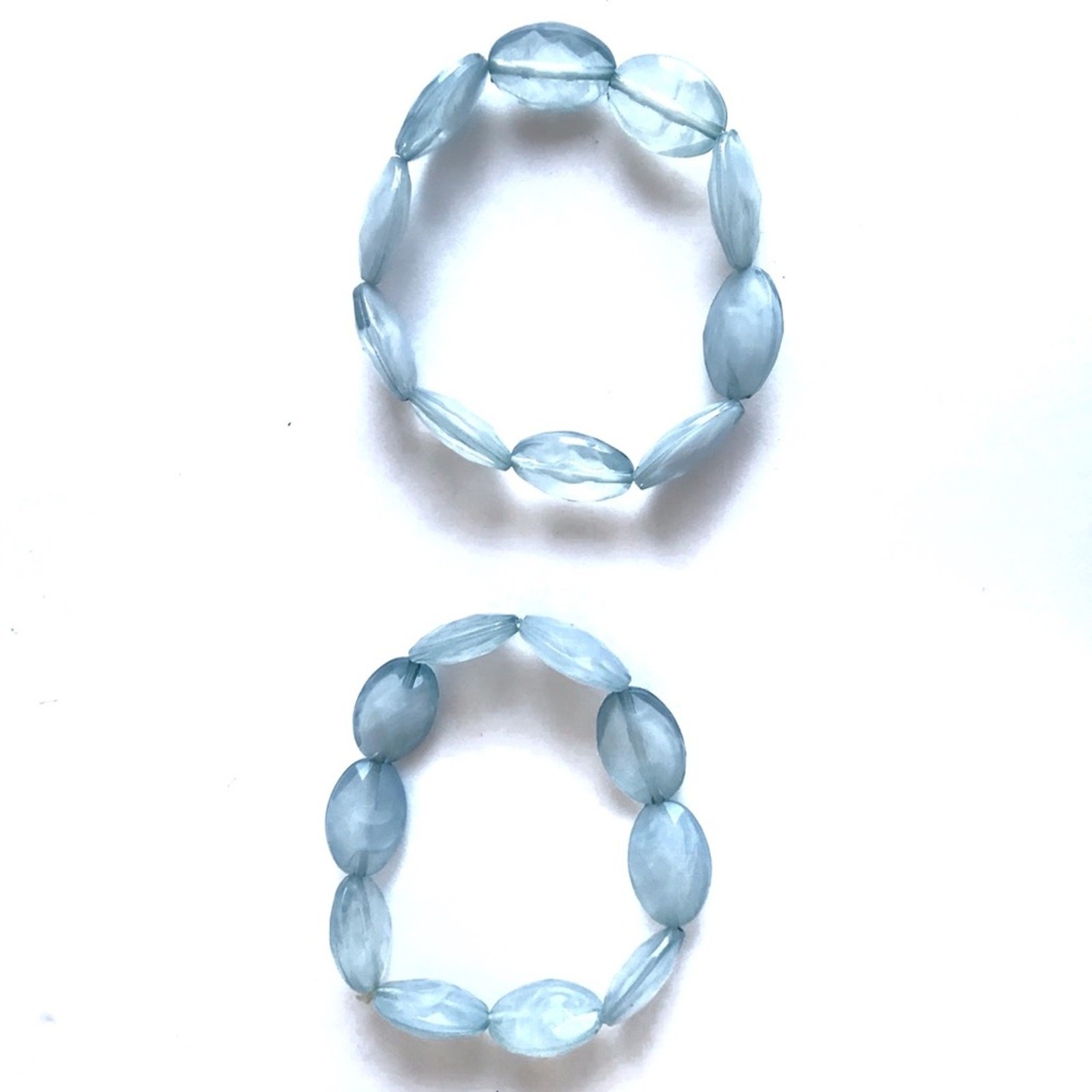 Blue Spring Stackable Stretch Bracelet 2 Piece Set