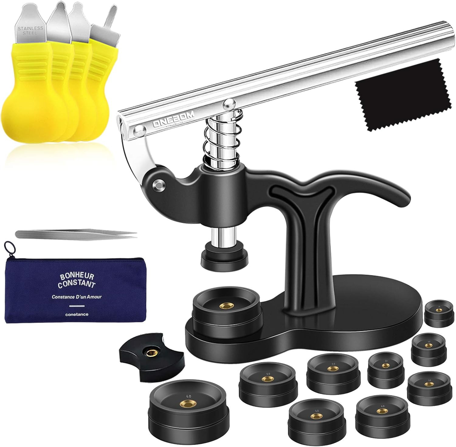 ONEBOM Watch Press Tool Set, Watch Repair Kit Professional with Everything, for