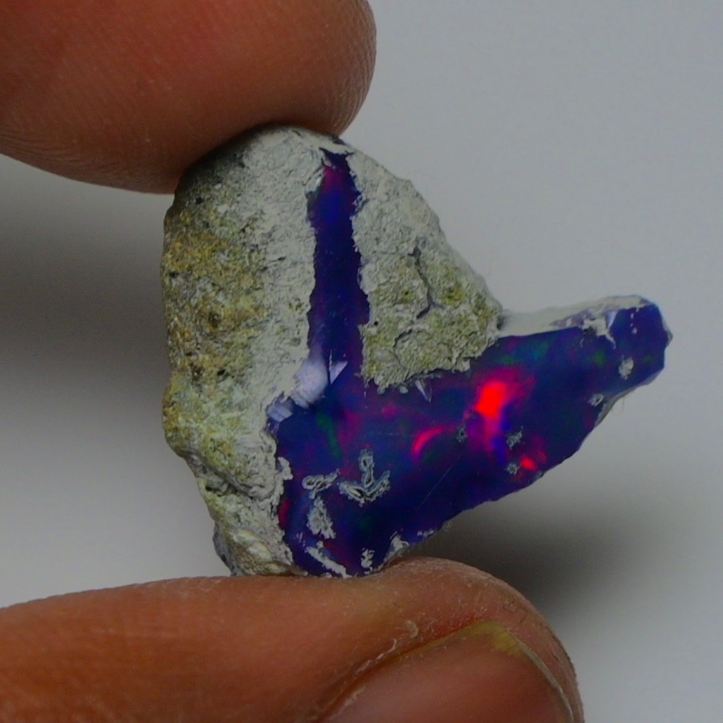 Blue Ethiopian Opal Rough 6.45 cts Smoked Black Opal Raw, Fire Opal