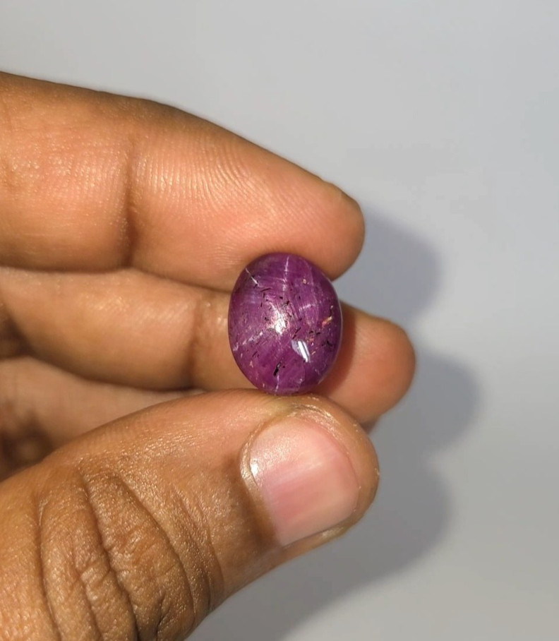 Natural Translucent 17.95 Ct Star Ruby Red Oval Cabochon Loose Gemstone