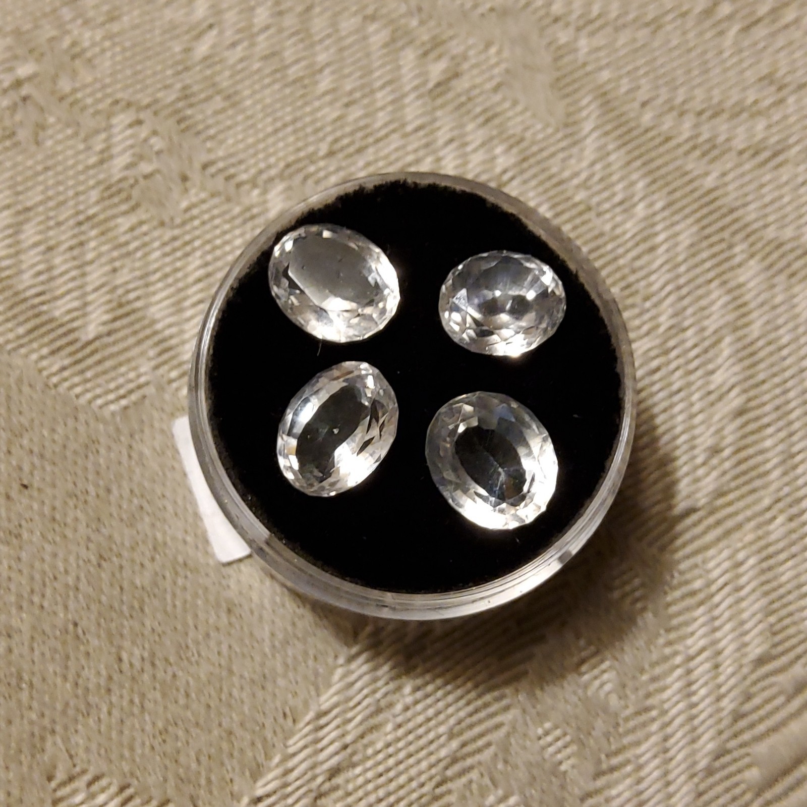 Lot of 4 Oval Faceted White/Colorless Transparent White Topaz Loose Gemstones