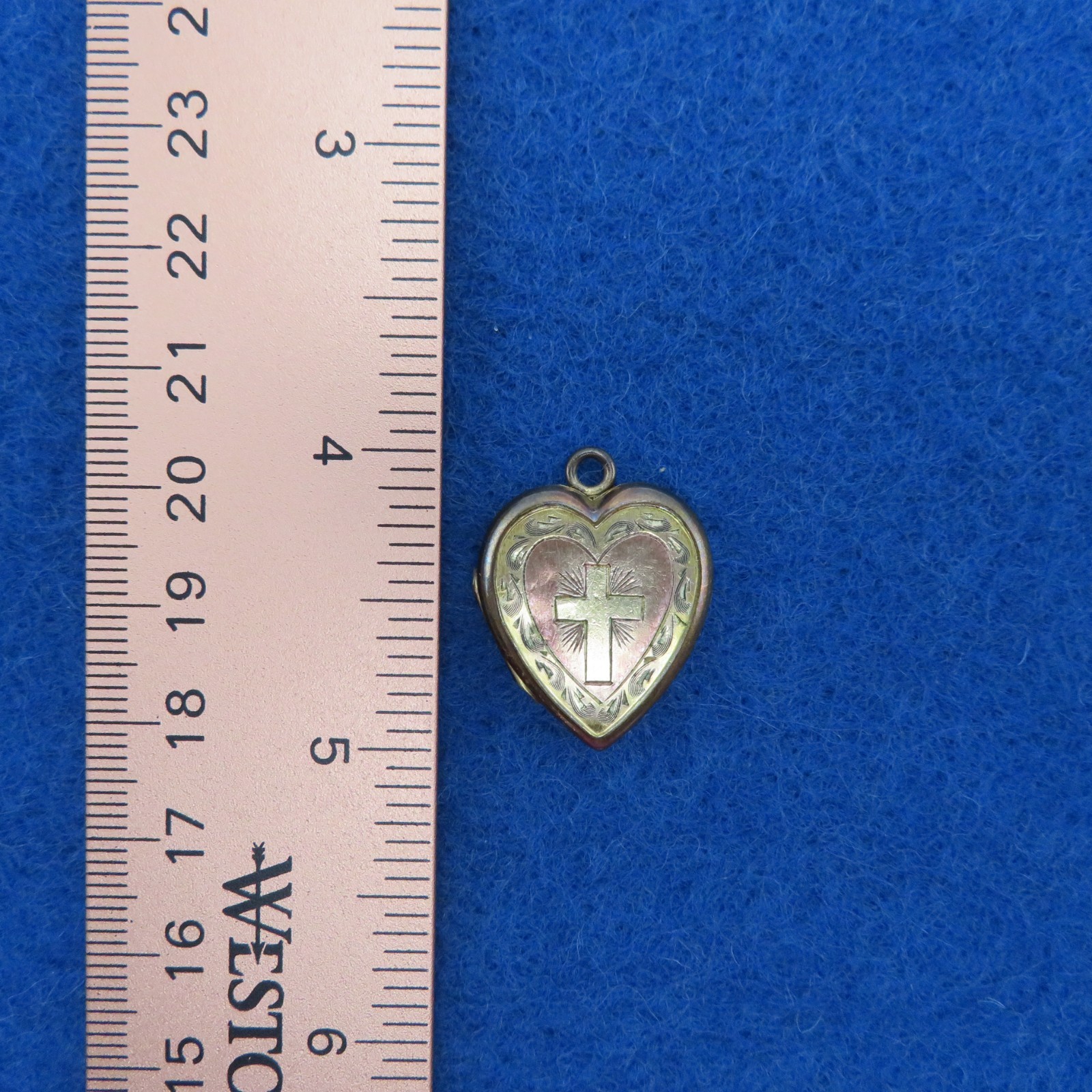 Antique Heart Cross Photo Locket Gold/Rose Gold