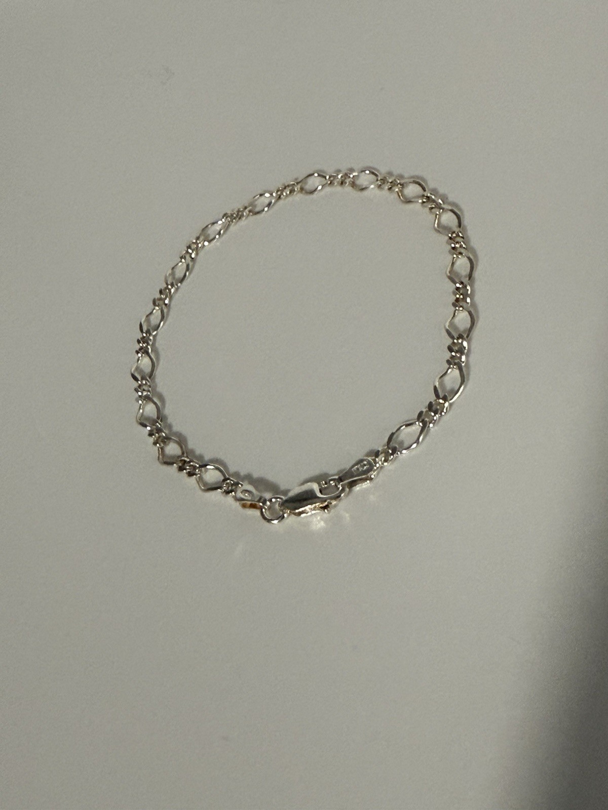 7” ITALIAN 925 STERLING SILVER FIGARO LINK CHAIN ANKLET CHARM BRACELET PETITE