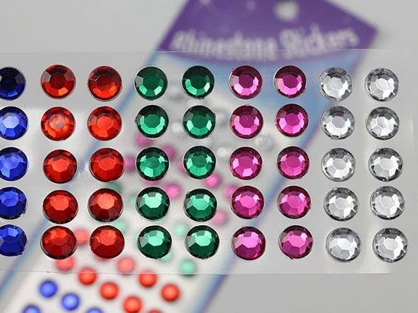 Stick On Rhinestones Plastic Face Gems Body Jewels Cards For DIY Craft & Parties
