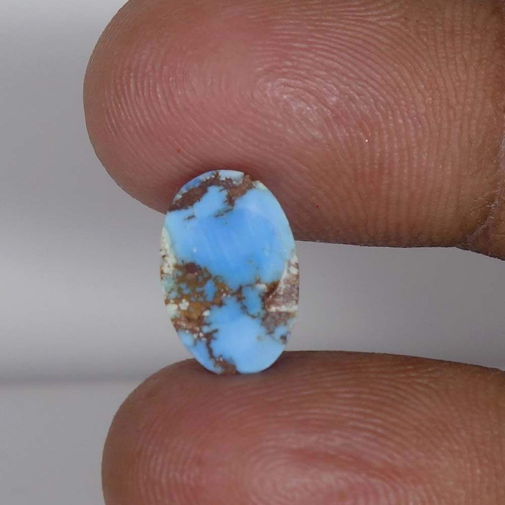 03.10 Cts 08X12X04 mm Natural Golden Hill Turquoise Oval Cabochon Gemstone AB503
