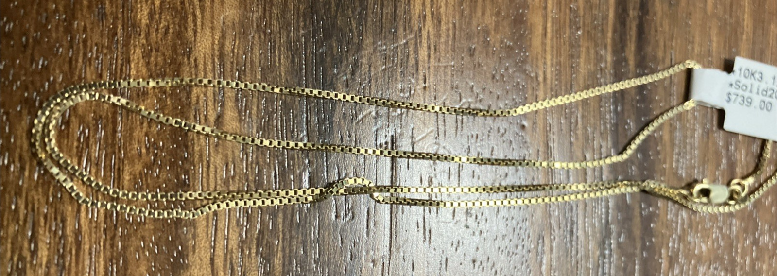 10kt Real Solid Gold Box Chain 3.1grams 20” 10K GND Brand New with Retail Tag