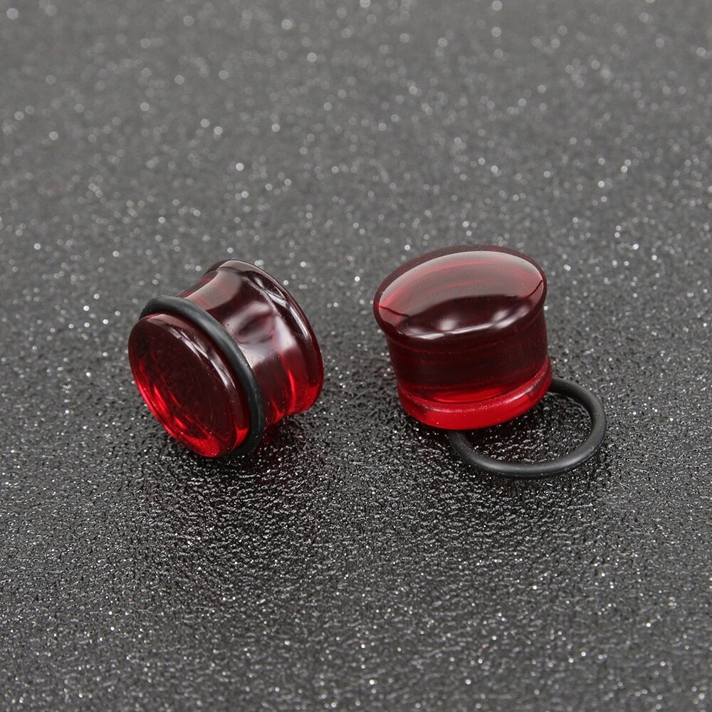 1 Pair Glass Ear Gauges Mushroom Single Flare Plug Ear Lobe Stretching Piercing