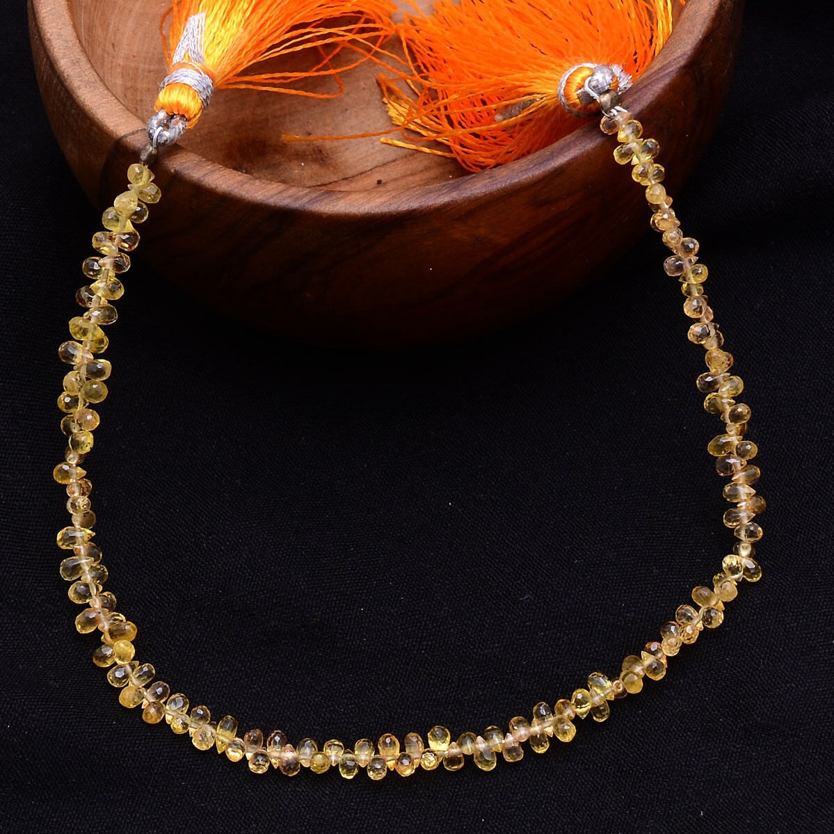 127 Pcs Natural Yellow Sapphire Drilled Briolettes 3.50mm*2.60mm Loose Gemstones