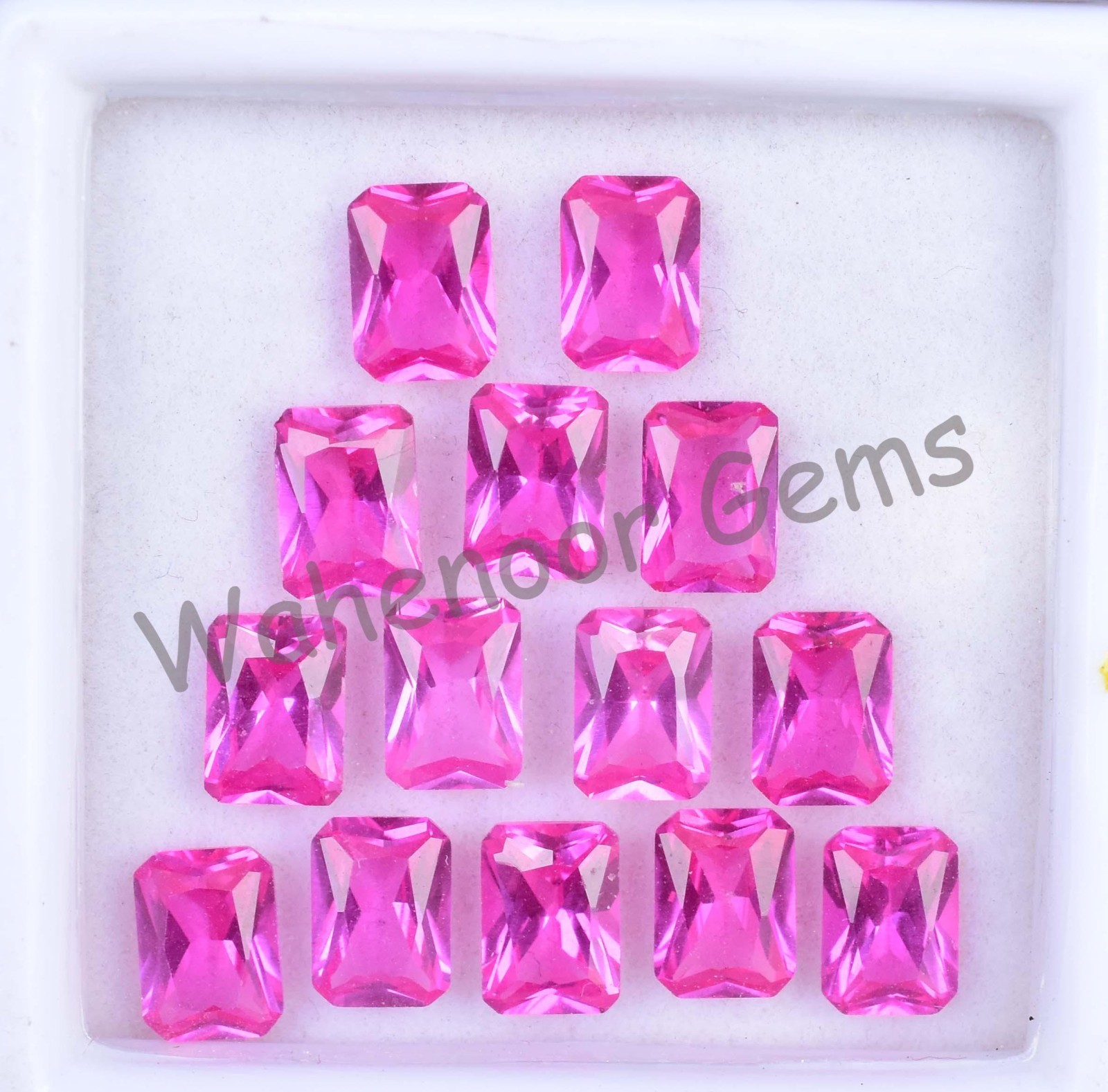 14 Pcs Natural MOGOK Pink Ruby 6.90 mm Emerald Certified AAA+ Loose Gemstone